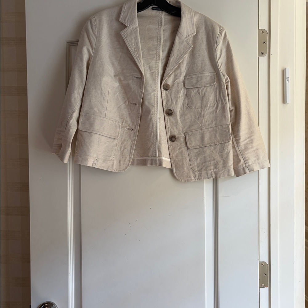 Barbara Bui Cream Cotton Blazer Jacket